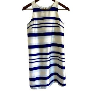 Cremieux blue white striped sleeveless dress women XS